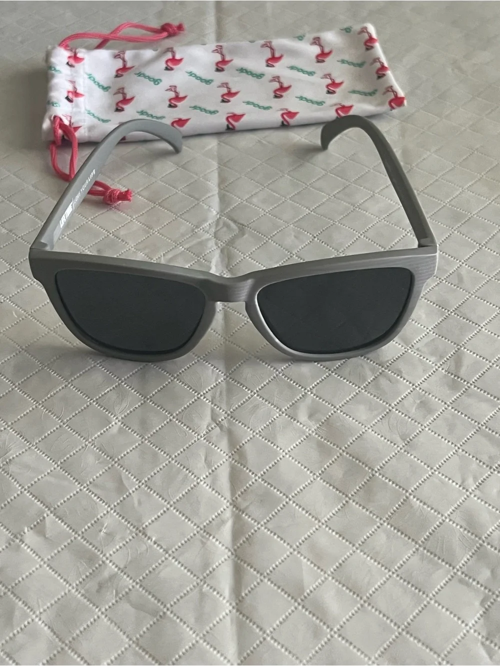 Silver Frame Men's Sunglasses with Black Lenses